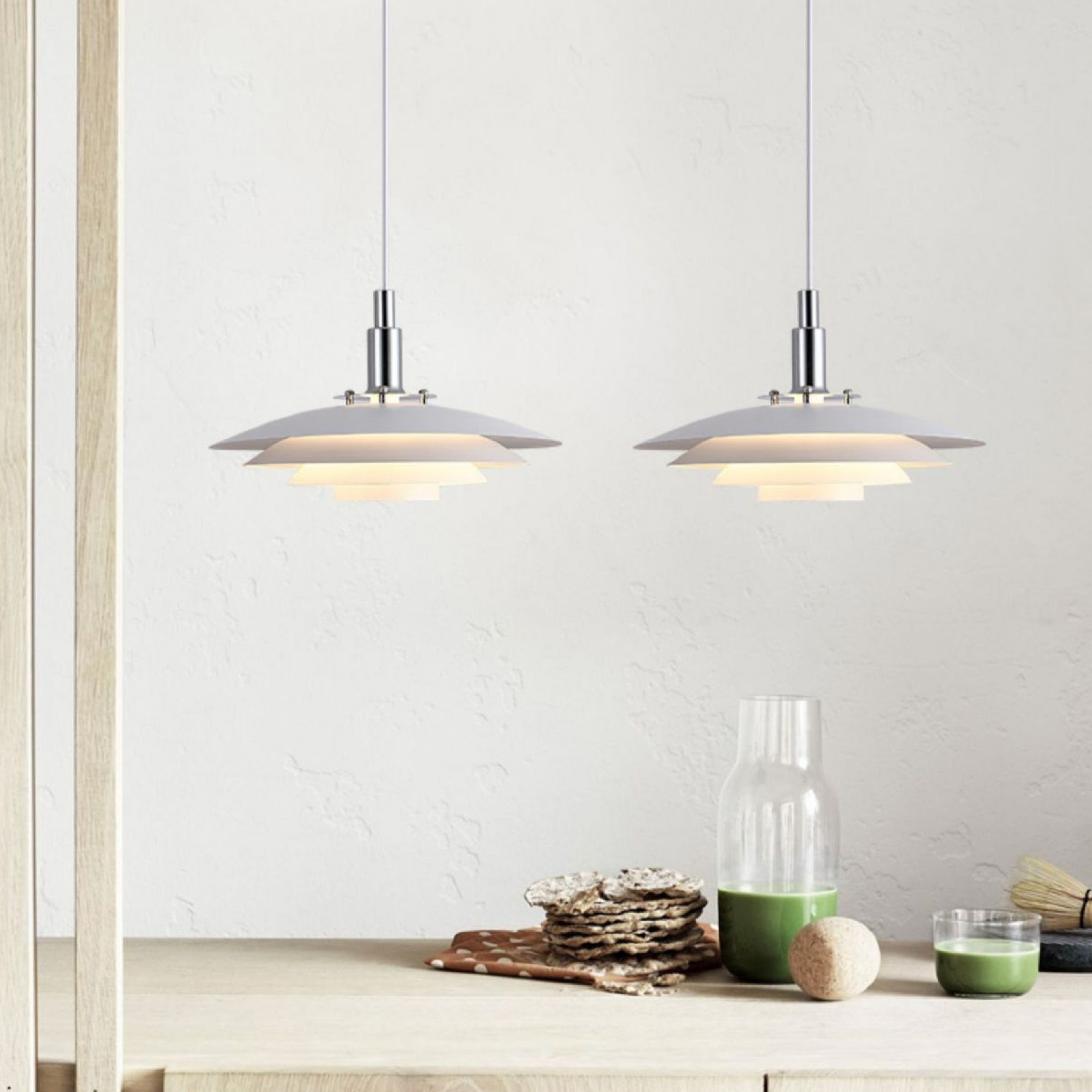 Layered Pendant Light in Modern Metal Design