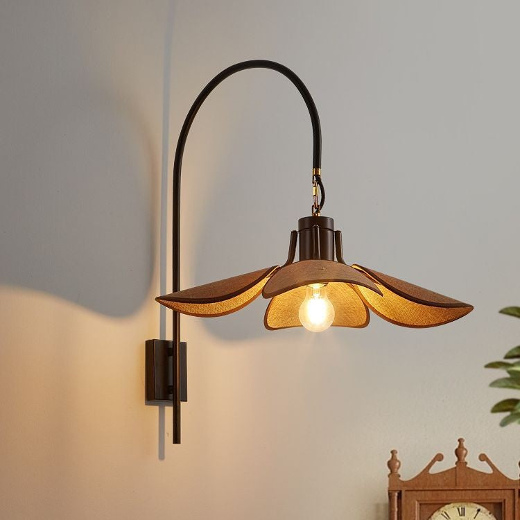 Flower Wall Lamp in Wabi-Sabi Style