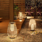 Bamboo Lanterns for Patio Lighting - Solar Powered