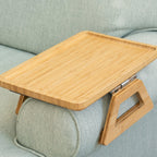 Foldable Stand Design Sofa Side Table with Armrest Tray