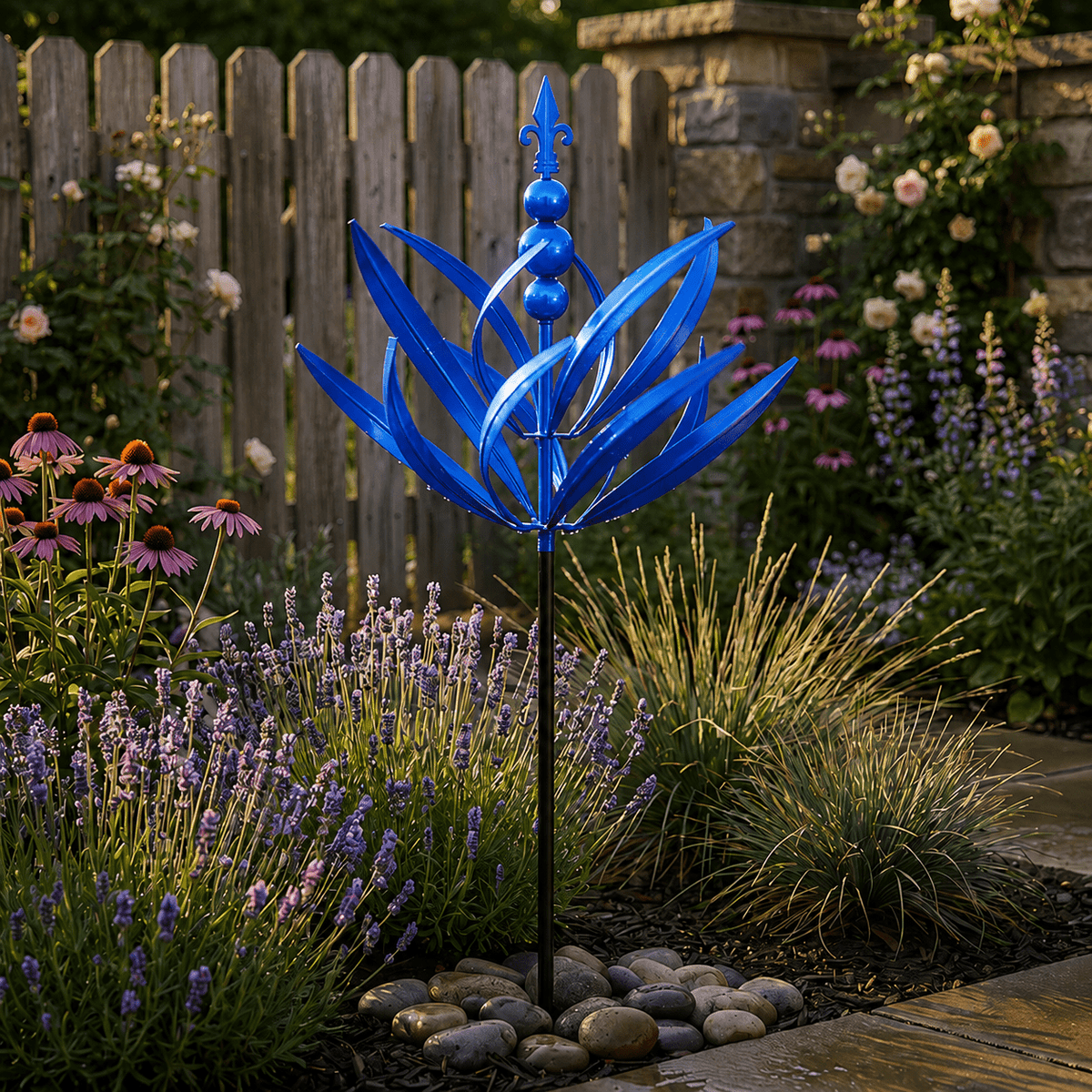 Lotus Flower Design Garden Wind Spinner