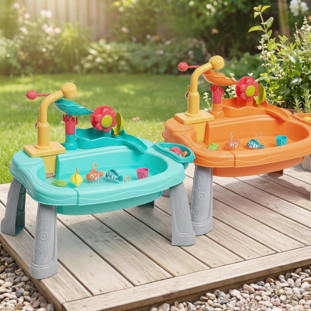 Children's Water Play Kitchen Set Featuring Electric Tap