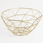 Modern Grid Design Fruit Bowl Made of Geometric Stainless Steel