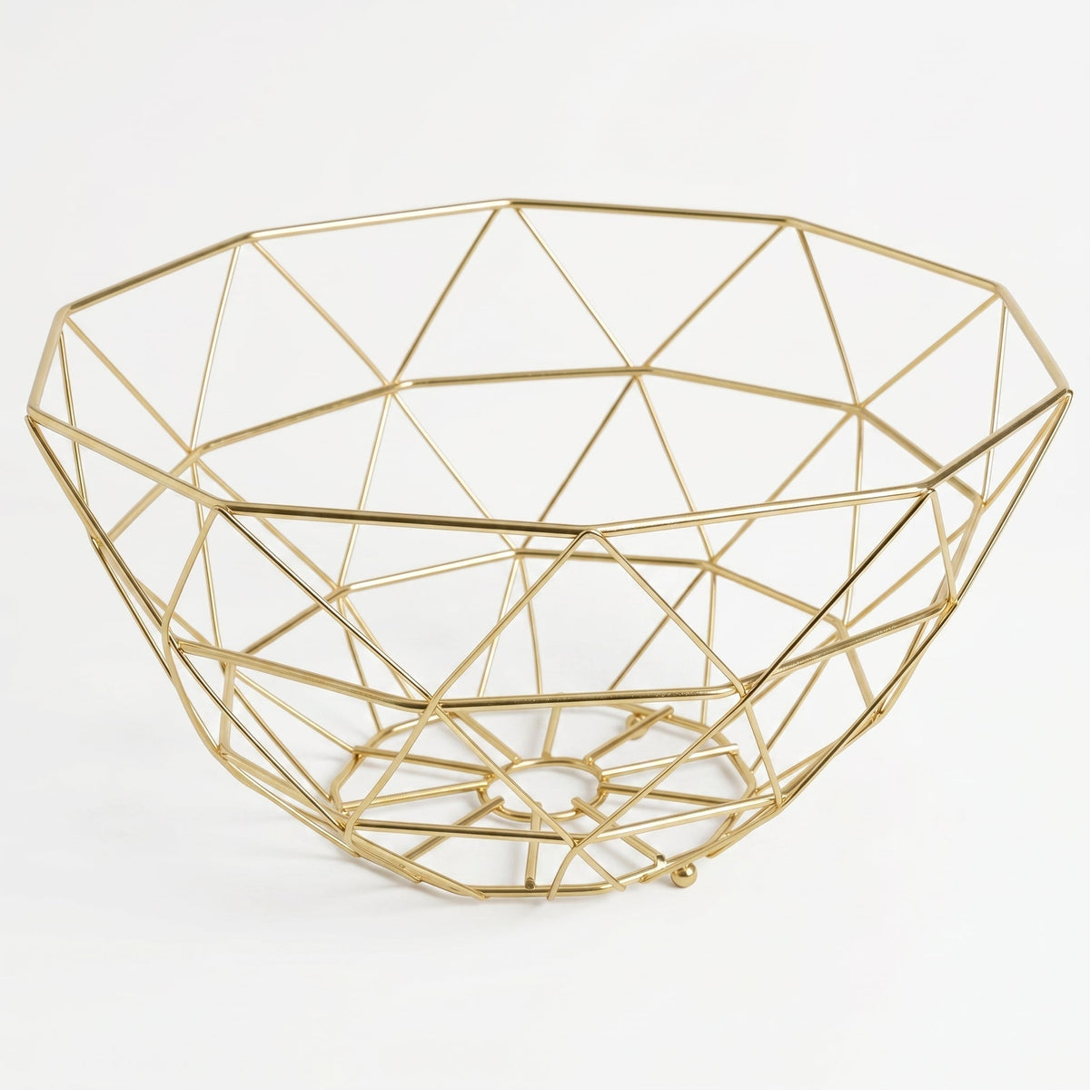 Modern Grid Design Fruit Bowl Made of Geometric Stainless Steel