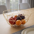 Modern Grid Design Fruit Bowl Made of Geometric Stainless Steel