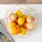 Modern Grid Design Fruit Bowl Made of Geometric Stainless Steel