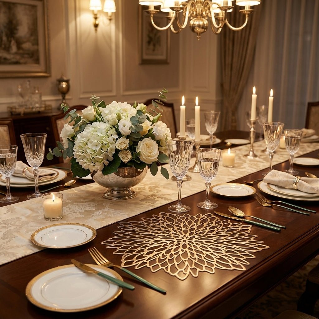 Decorative Patterned Geometric Placemats for Table Settings