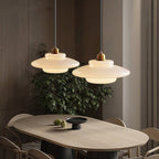 Modern Mid-Century Style White Glass Pendant Light