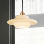 Modern Mid-Century Style White Glass Pendant Light