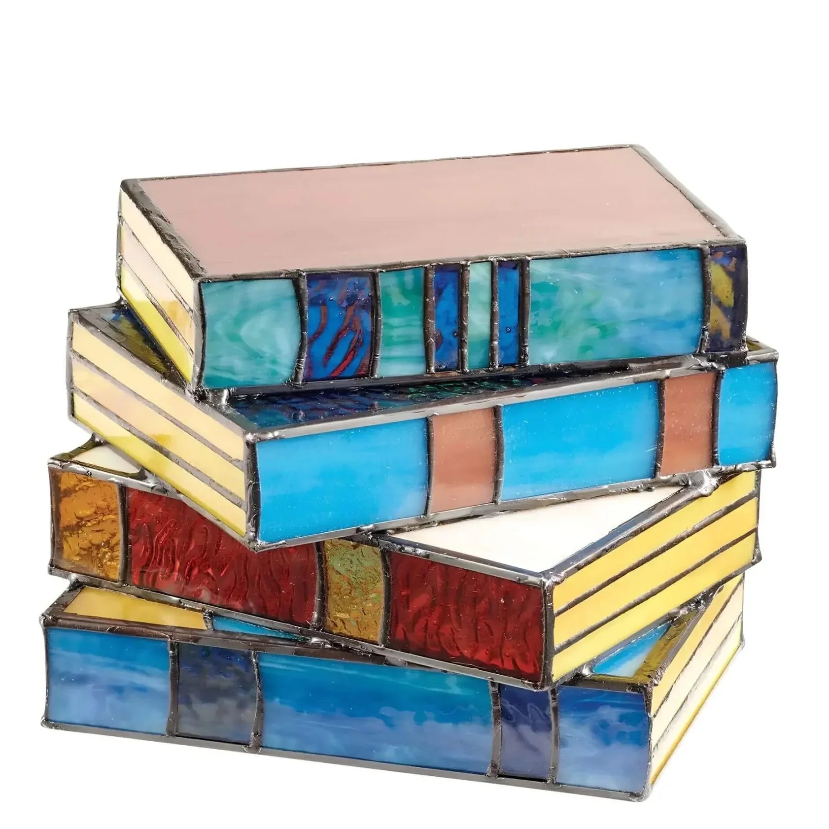 Handmade Book Lamp with Stained Glass Design | Artistic Lighting
