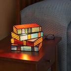 Handmade Book Lamp with Stained Glass Design | Artistic Lighting