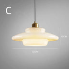 Modern Mid-Century Style White Glass Pendant Light