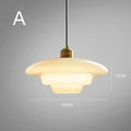 Modern Mid-Century Style White Glass Pendant Light