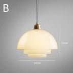 Modern Mid-Century Style White Glass Pendant Light