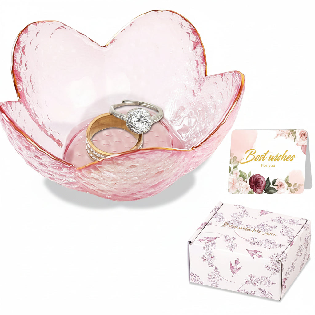 Flower-Shaped Ceramic Ring Holder Tray for Mother's Day Gift