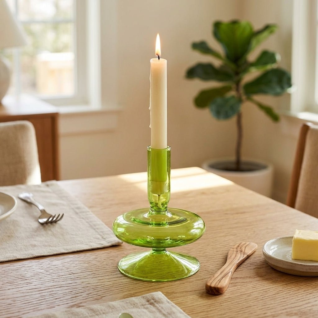 Sculptural Green Candle Holder – Unique Design