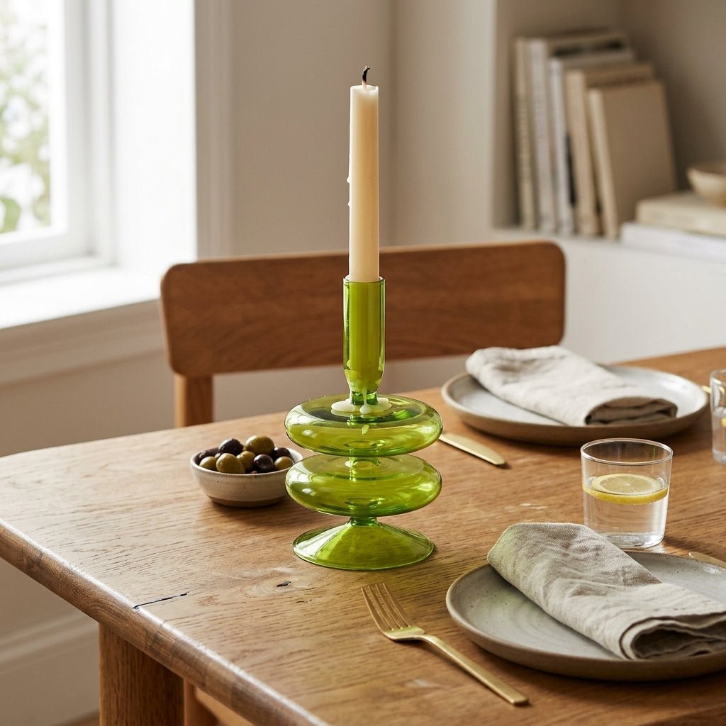 Sculptural Green Candle Holder – Unique Design