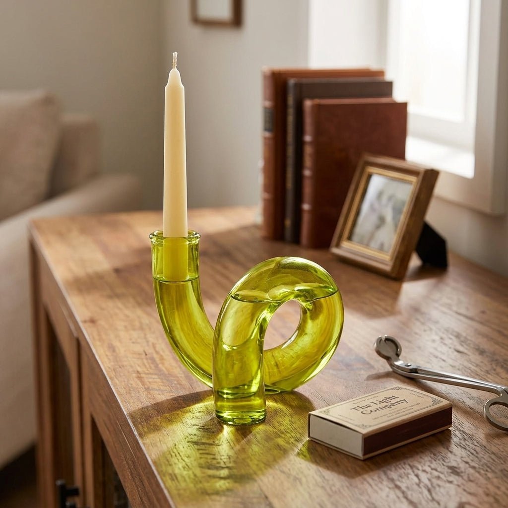 Sculptural Green Candle Holder – Unique Design