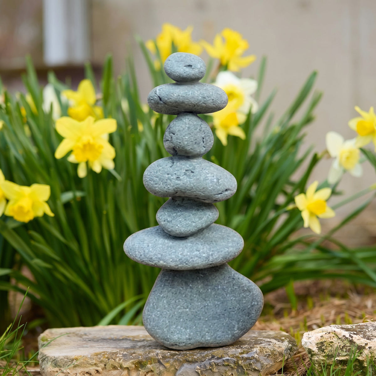 Limestone Garden Cairn Sculpture – Handcrafted Outdoor Decor