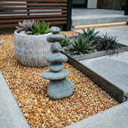 Limestone Garden Cairn Sculpture – Handcrafted Outdoor Decor