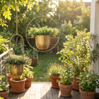 Metal Framed Hanging Planter Pot