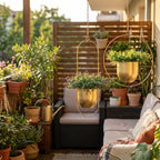 Metal Framed Hanging Planter Pot
