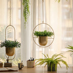 Metal Framed Hanging Planter Pot