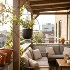 Metal Framed Hanging Planter Pot