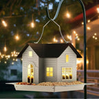 Solar-Powered Bird Feeder with LED Lights - Garden Design