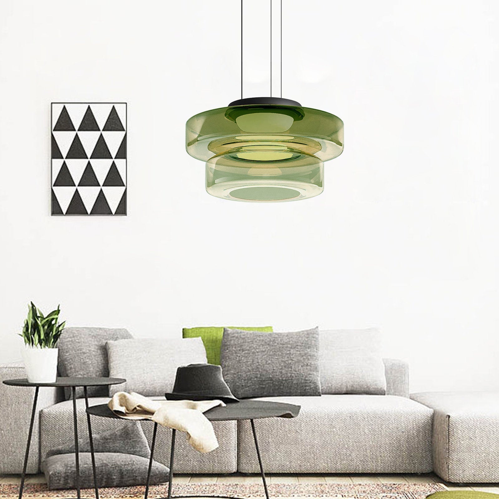 Bauhaus Inspired Hanging Light – Glass Pendant Fixture