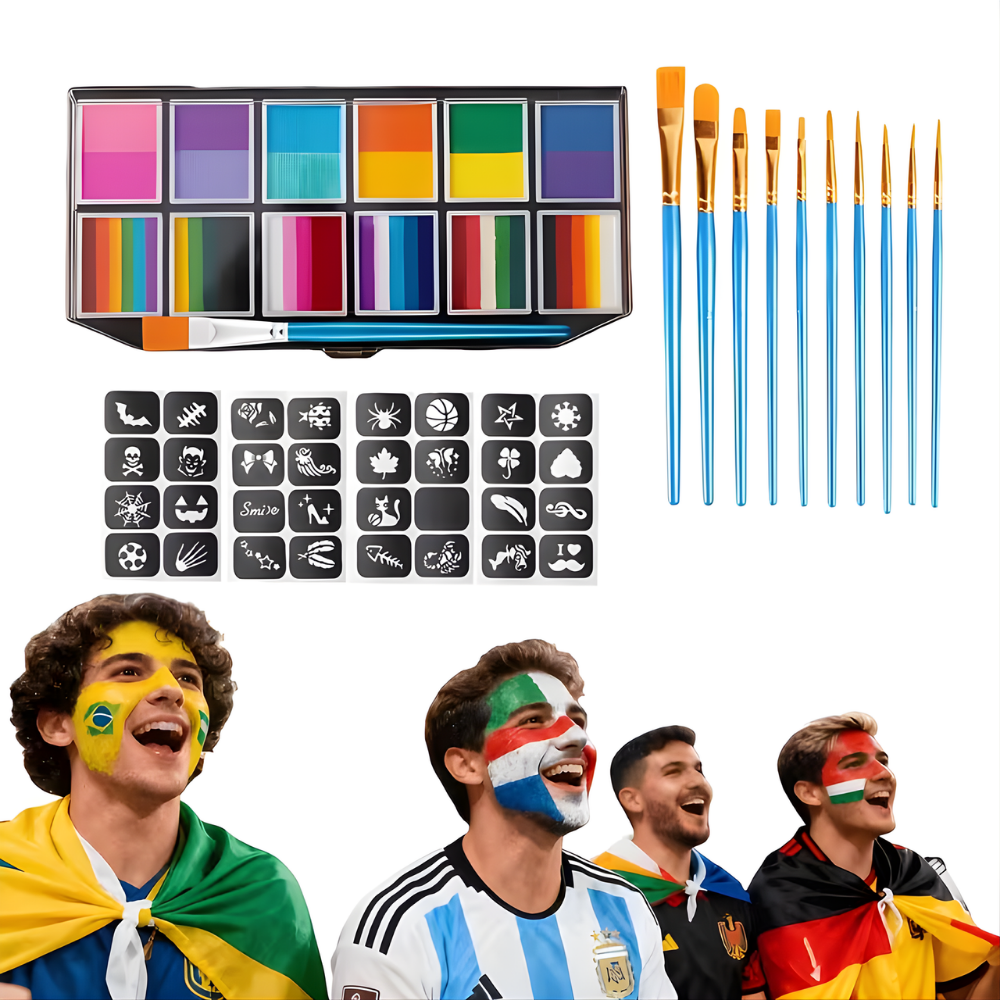 Creative Body Art Set with Washable Paint for Face and Body