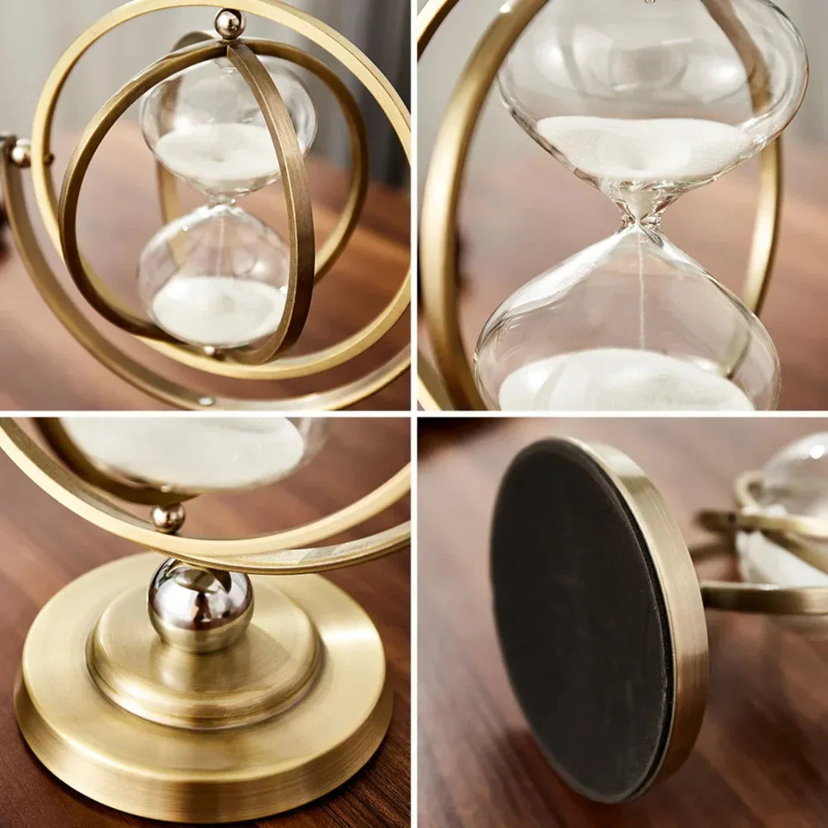 Elegant Sand Timer with Hourglass Design and Metal Frame