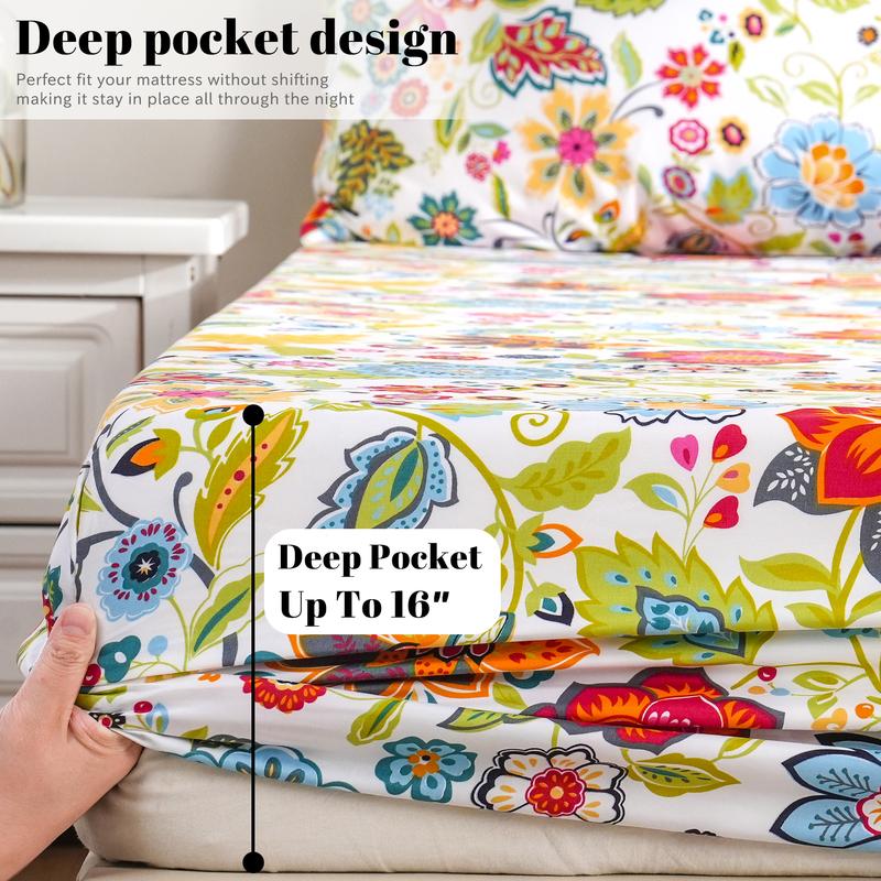 Serene Floral Comfort Sheet Set for Restful Nights