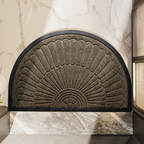Non-Slip Semi-Circular Rubber Door Mat for Entryways