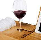 Adjustable Bamboo Bathtub Tray - Expandable Bath Caddy