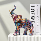 Modern Art Sculpture - Colorful Resin Elephant Figurine