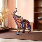 Elephant Statue with Graffiti Design – Colorful Decor Piece