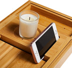 Adjustable Bamboo Bathtub Tray - Expandable Bath Caddy