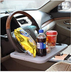 Desk for Car Steering Wheel with Beverage Holder