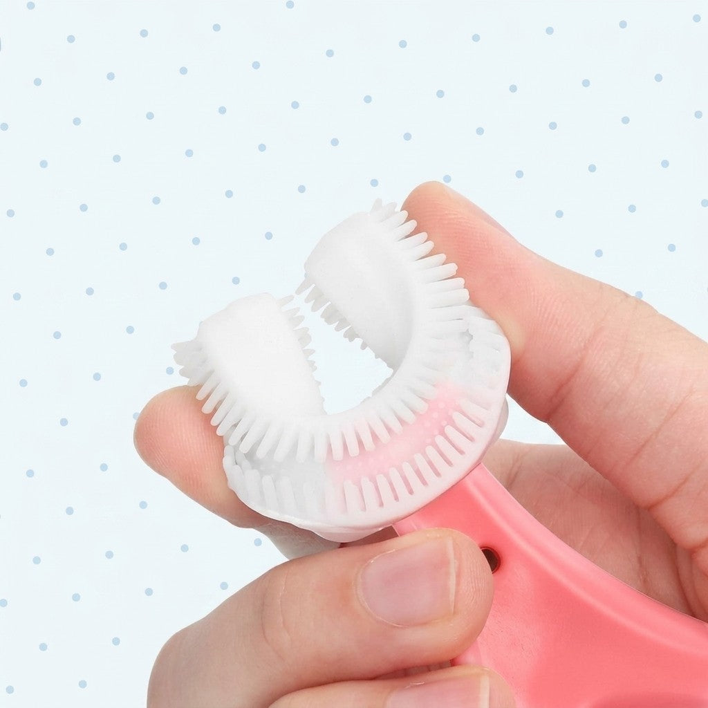 Kids' 2-Pack U-Shaped Toothbrush with 360° Coverage