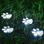 Set of 3 Solar Garden Lights with Paw Print Design