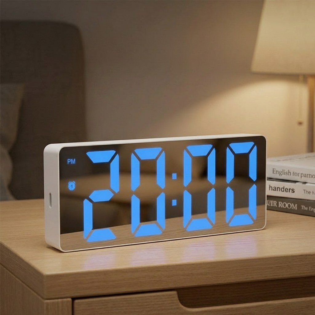 Mirror-Finished Digital Clock Alarm