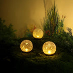 Solar-Powered Garden Globe Lights with Crackle Glass Design