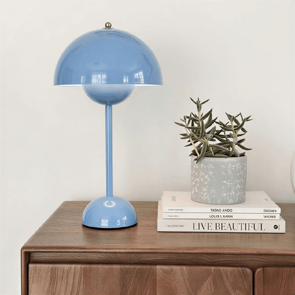 Portable Table Lamp with Rechargeable Dome Shade