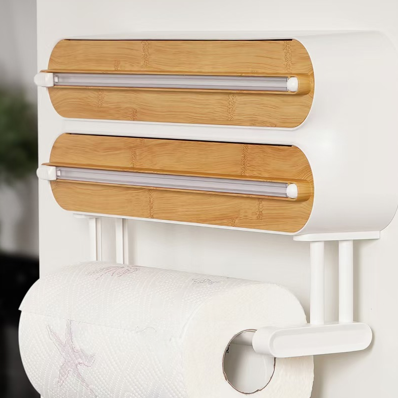 Towel Holder and Magnetic Wrap Dispenser