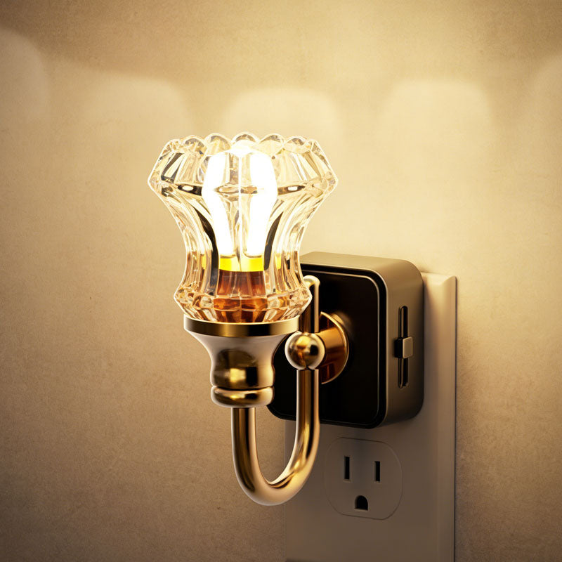 Wall-Mounted Vintage Night Light with Plug-In Design