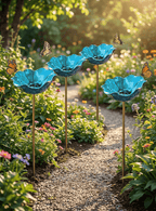 Artisan Metal Floral Garden Stake