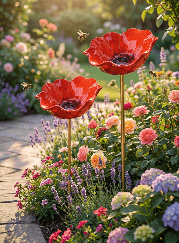 Artisan Metal Floral Garden Stake