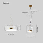 Brass Fitting Clear Glass Pendant Light in Round Shape