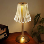 Touch-Sensitive Crystal Table Lamp with Gold Accent Finish